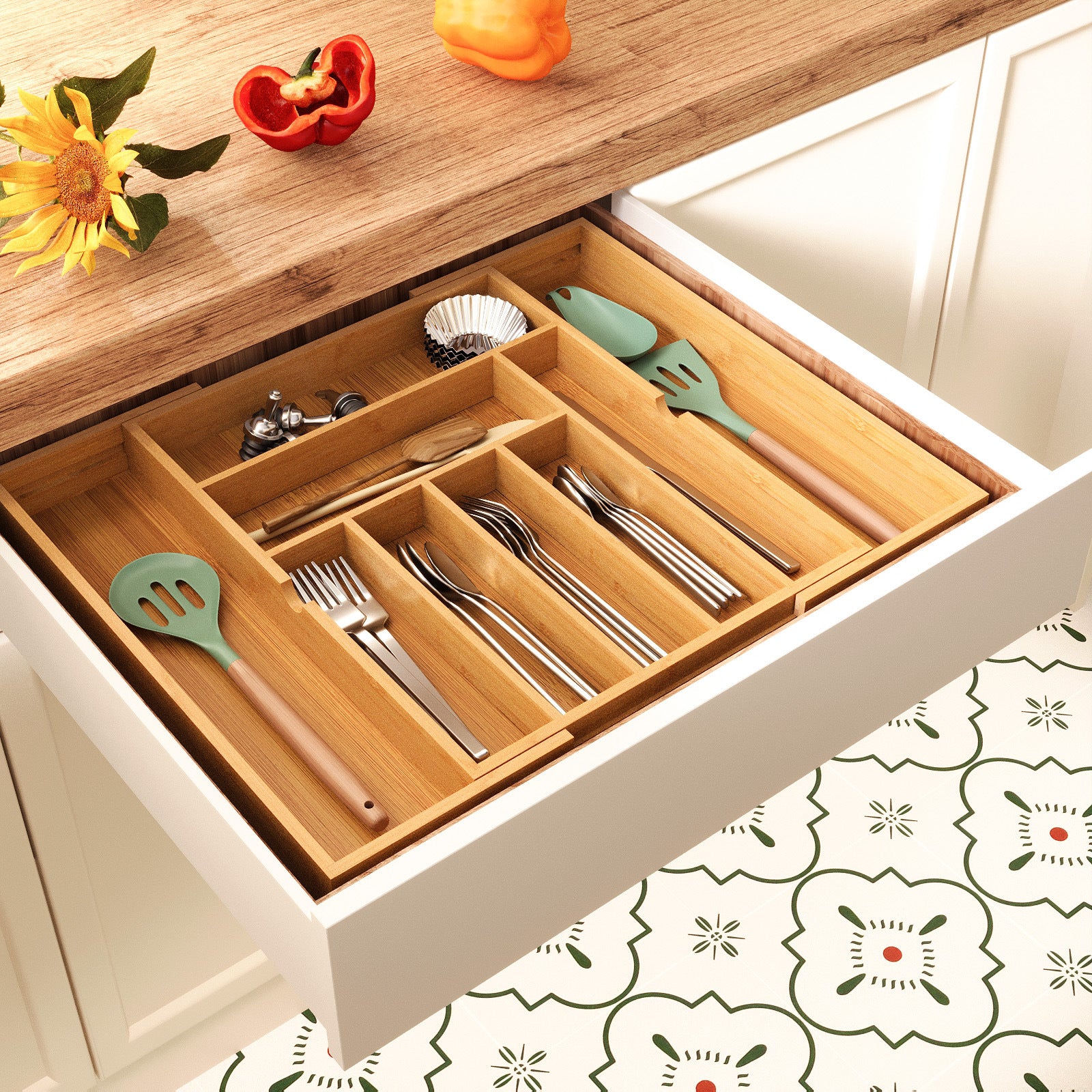 Pull-Out Retractable Kitchen and Bedside Utensil Organizer