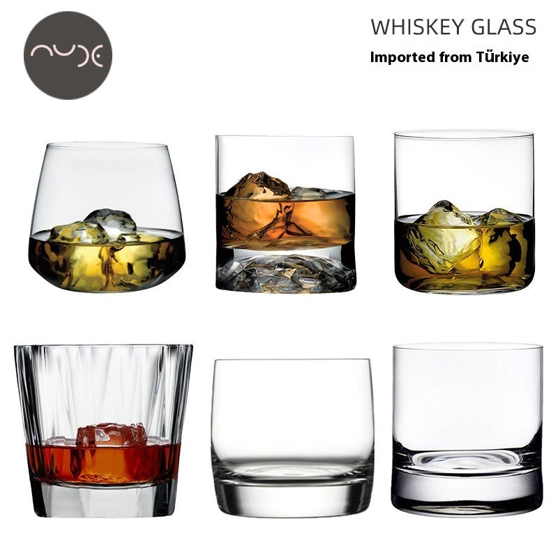 Lead-Free Crystal Whisky Tumbler Heavy-Duty Household Drinking Glass